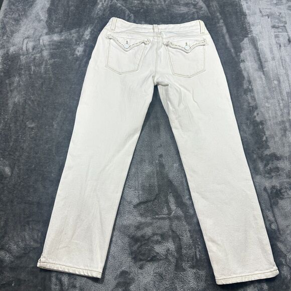 JOE'S Jeans Women's 24 White Socialite Kicker Flip Pockets Cropped Denim Pants - Picture 6 of 13